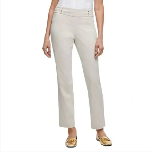 JM Collection Rivet Pant PXL SHORT Stonewall Beige Solid - Picture 1 of 8